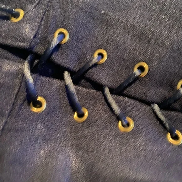 Vintage sailor pants. Blue black crêpe machine.⚓️tie up back  very unique. - Picture 7 of 11